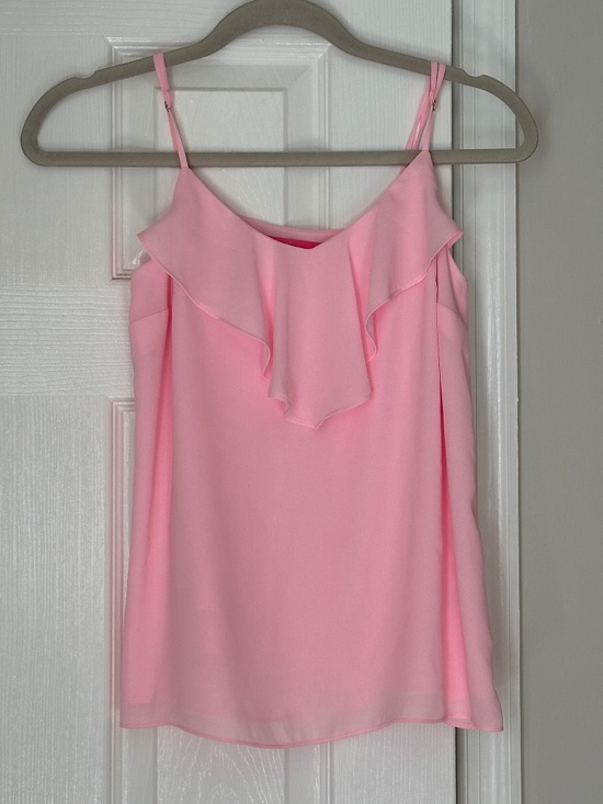 Lilly Pulitzer Tops - Lilly Pulitzer Karmen Cami Flutter Ruffle Pink V Neck Flounce Size Extra Small